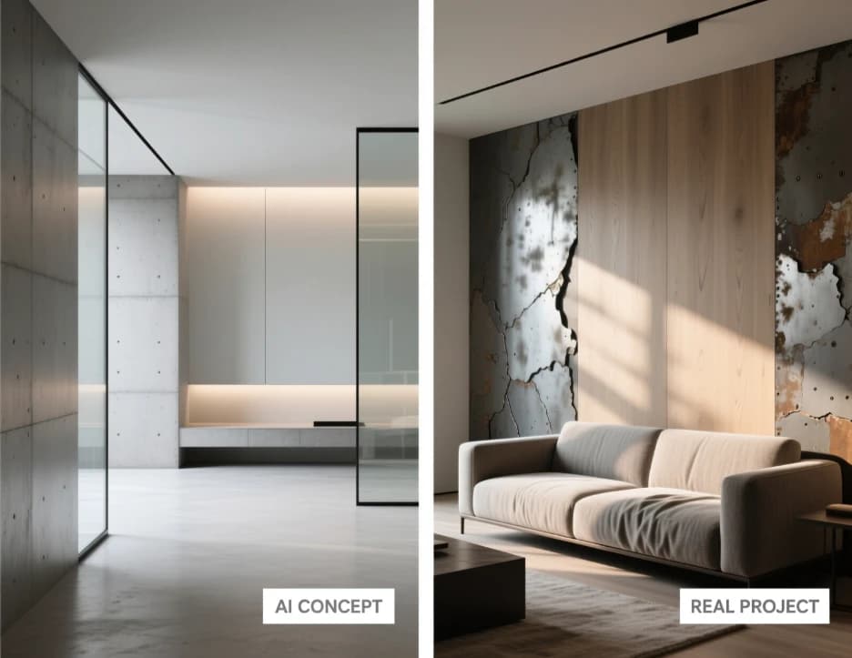 AI Concepts and Real Interior Projects